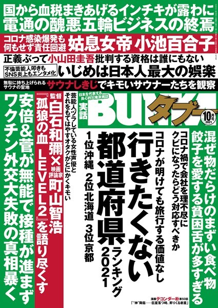 【写真集】実話BUNKAタブー 2021年10月号｜