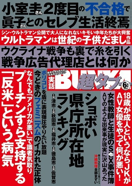 【写真集】実話BUNKA超タブー 2022年6月号｜
