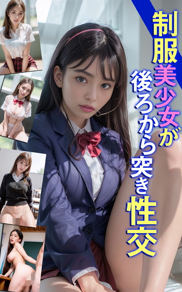 【制服】制服美少女が後ろから突き性交｜