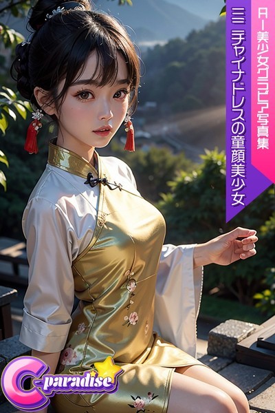 【写真集】C-Paradise ミニチャイナドレスの童顔美少女 AI美少女グラビア写真集｜
