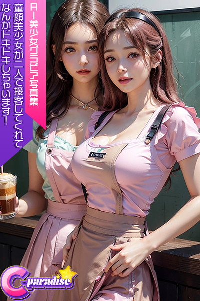 【写真集】C-Paradise 童顔美少女が二人で接客してくれてなんかドキドキしちゃいます！ AI美少女グラビア写真集｜