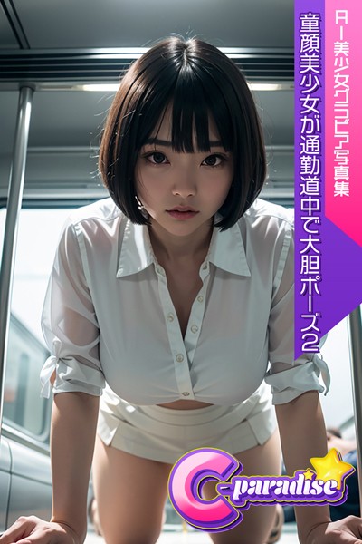 【写真集】童顔美少女が通勤道中で大胆ポーズ2 AI美小女グラビア写真集【C-Paradise】｜