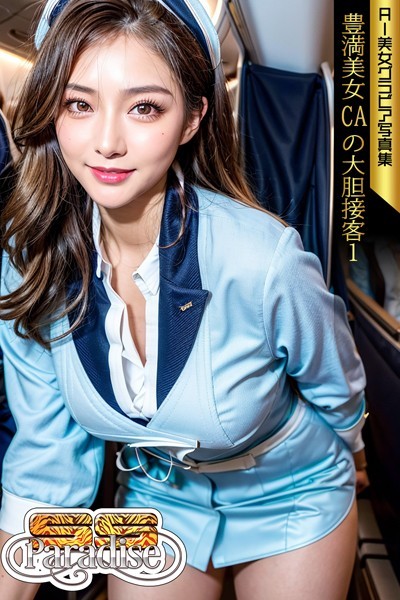 【写真集】豊満美女CAの大胆接客1 AI美女グラビア写真集【SS-Paradise】｜