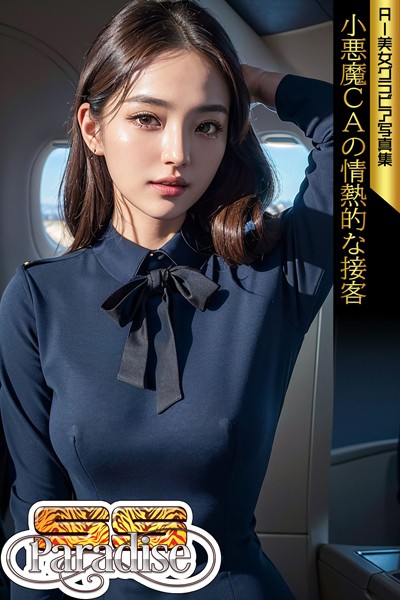 【写真集】小悪魔CAの情熱的な接客 AI美女グラビア写真集【SS-Paradise】｜