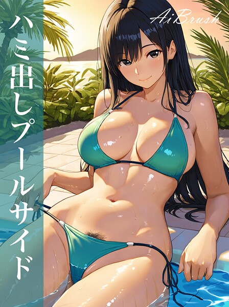 【フルカラー】ハミ出しプールサイド｜