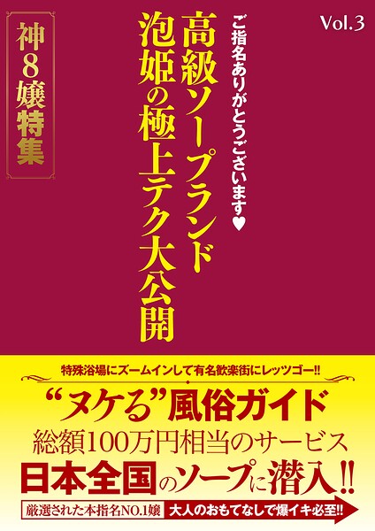 【写真集】ご指名ありがとうございます 高級ソープランド 泡姫の極上テク大公開 神8嬢特集 Vol.3｜