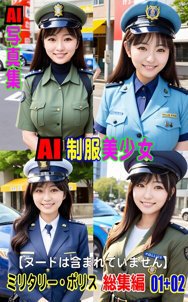 【写真集】AI写真集 AI制服美少女 ミリタリー・ポリス 総集編 01＋02｜